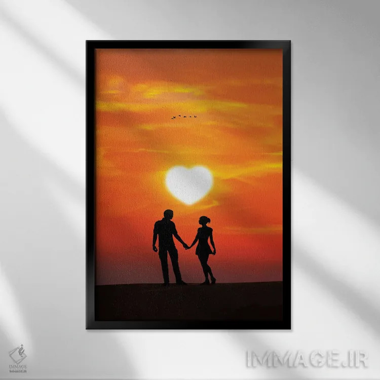 تابلو دکوراتیو روز ولنتاین اثر روویم نوگا - نمای قابدار مشکی