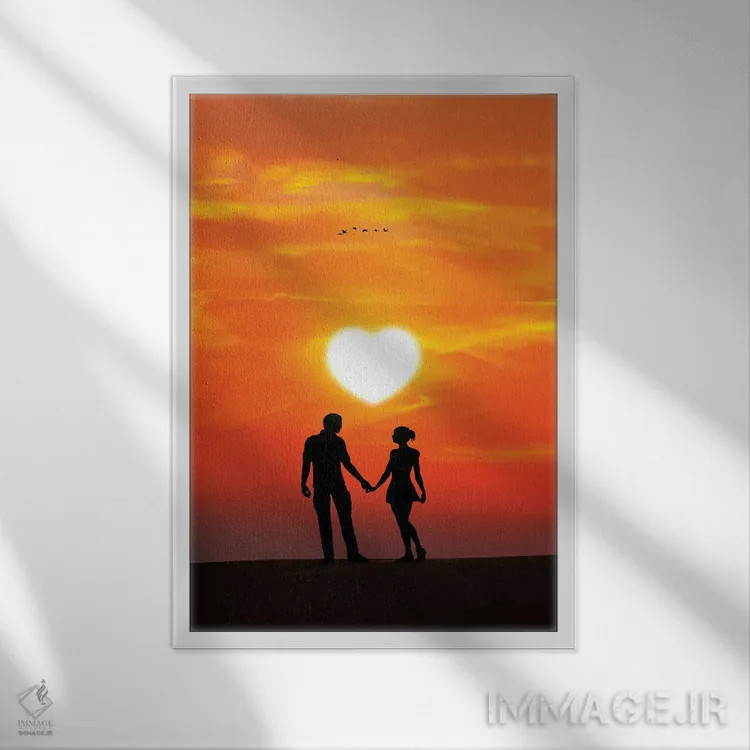 تابلو دکوراتیو روز ولنتاین اثر روویم نوگا - نمای قابدار سفید