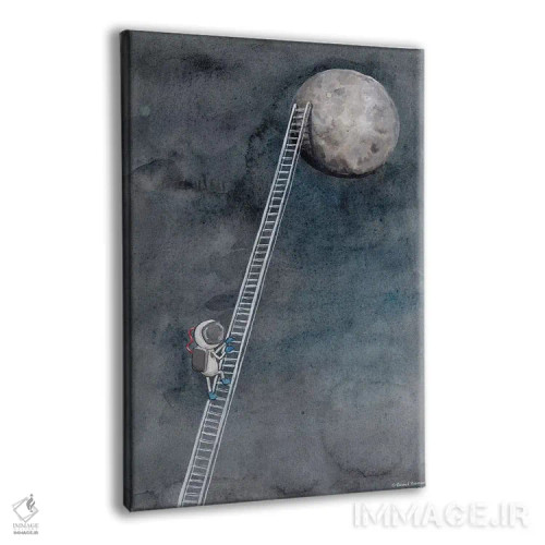 تابلو دکوراتیو نردبان به سمت ماه اثر ریچل نیمان - نمای پرسپکتیو محصول