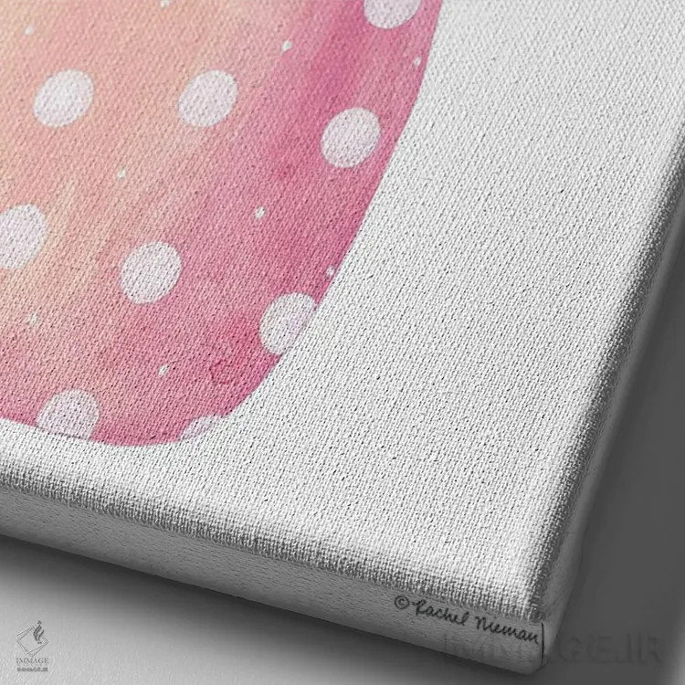 تابلو دکوراتیو گلدان صورتی زیبا اثر ریچل نیمان - نمای نزدیک بافت بوم