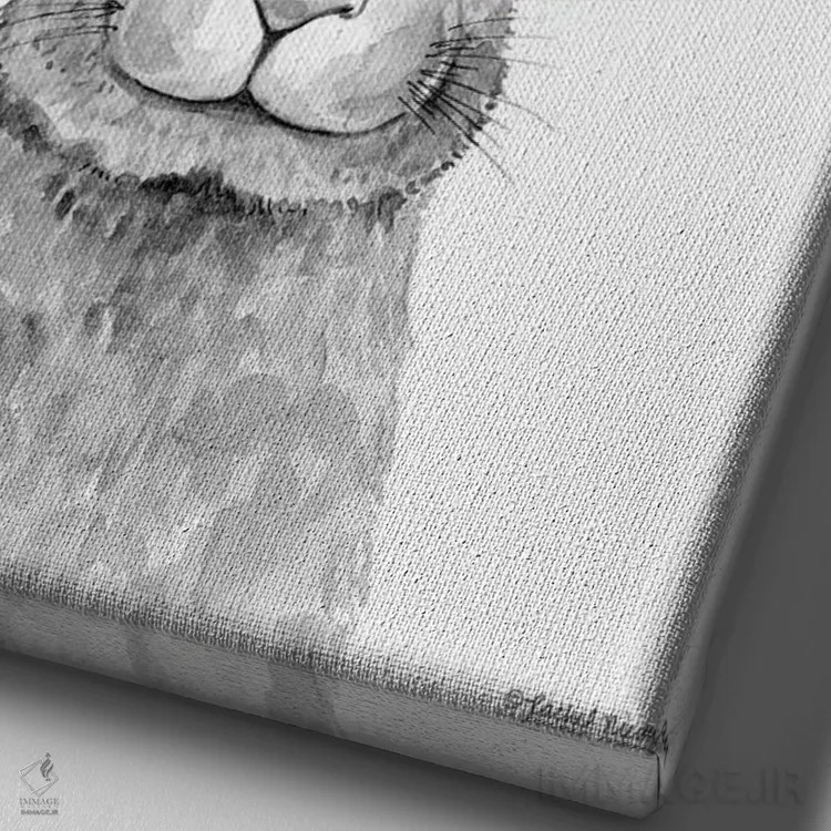 تابلو دکوراتیو خرگوش باهوش اثر ریچل نیمان - نمای نزدیک بافت بوم