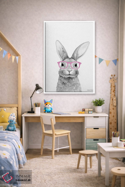 تابلو دکوراتیو خرگوش باهوش اثر ریچل نیمان - D1W