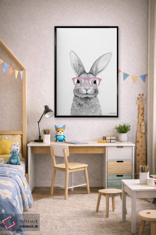 تابلو دکوراتیو خرگوش باهوش اثر ریچل نیمان - D2B
