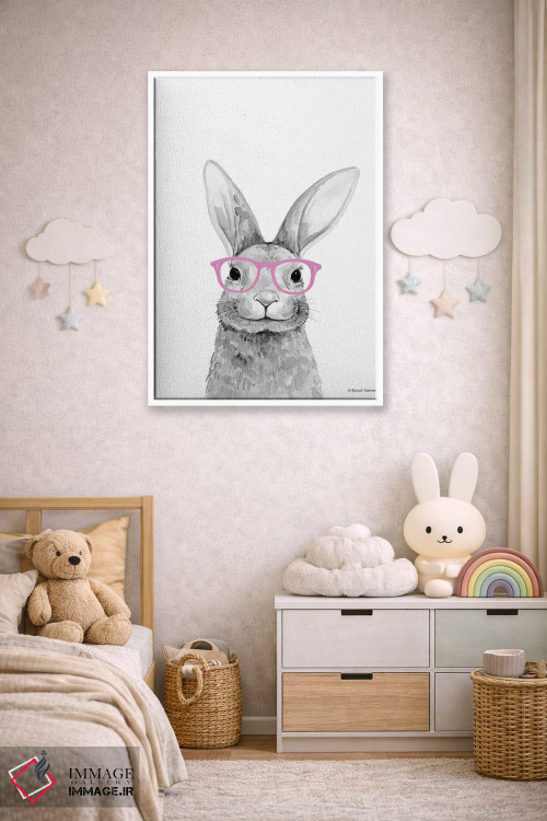 تابلو دکوراتیو خرگوش باهوش اثر ریچل نیمان - D3W