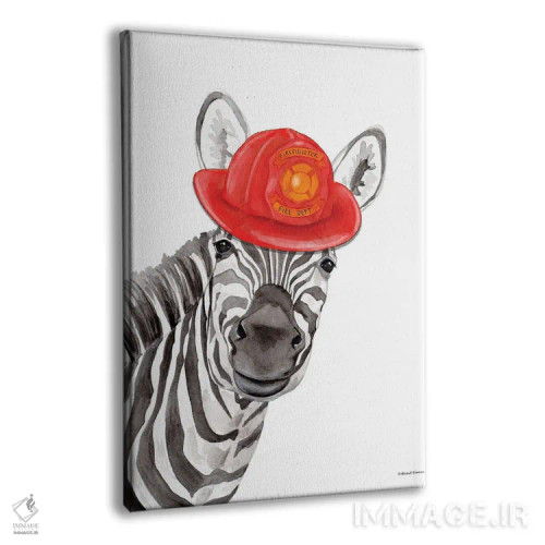 تابلو دکوراتیو گورخر آتش نشان اثر ریچل نیمان - نمای پرسپکتیو محصول