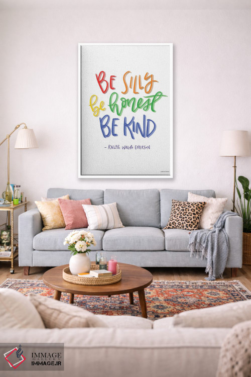 تابلو دکوراتیو Honest And Kind,شاد باش، راستگو و مهربان اثر ریچل نیمان - D1W