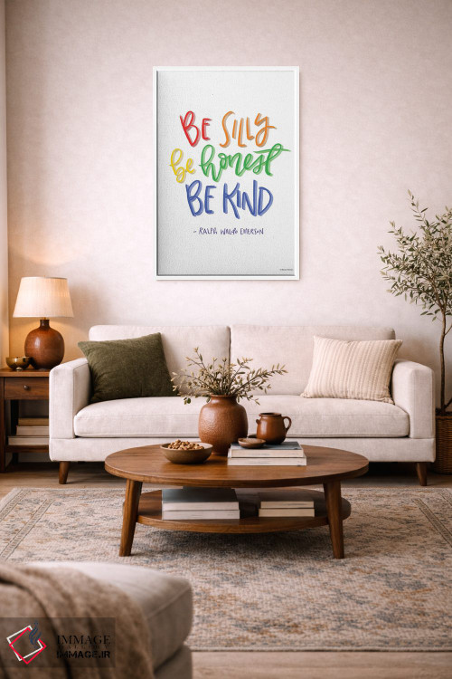 تابلو دکوراتیو Honest And Kind,شاد باش، راستگو و مهربان اثر ریچل نیمان - D3W
