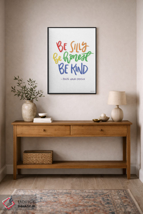 تابلو دکوراتیو Honest And Kind,شاد باش، راستگو و مهربان اثر ریچل نیمان - D2B