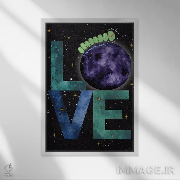 تابلو دکوراتیو ماجراجویی کرم ابریشم II اثر ریچل نیمان - نمای قابدار سفید