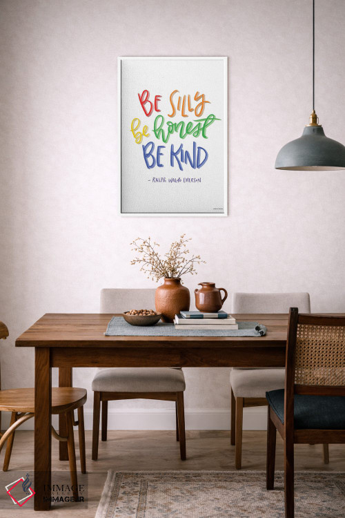 تابلو دکوراتیو Honest And Kind,شاد باش، راستگو و مهربان اثر ریچل نیمان - D6W