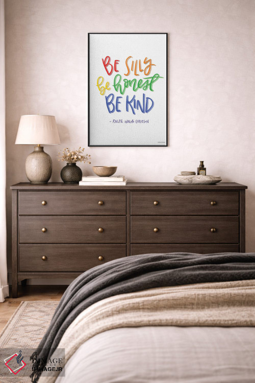 تابلو دکوراتیو Honest And Kind,شاد باش، راستگو و مهربان اثر ریچل نیمان - D5B