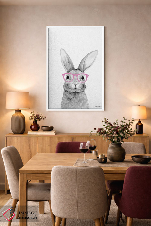 تابلو دکوراتیو خرگوش باهوش اثر ریچل نیمان - D6W