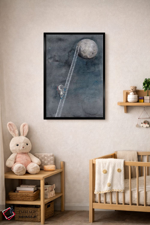 تابلو دکوراتیو نردبان به سمت ماه اثر ریچل نیمان - D5B