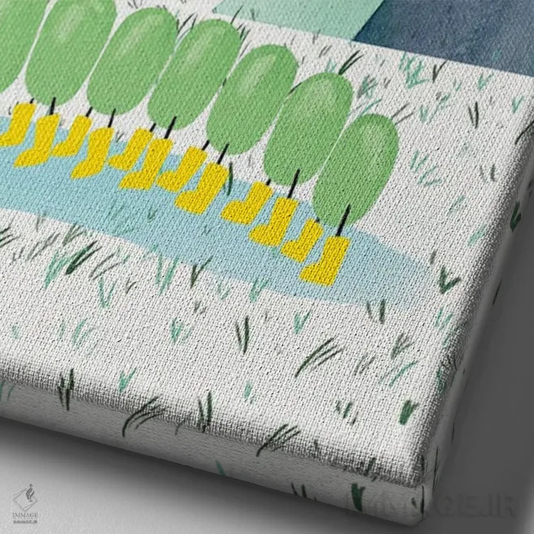 تابلو دکوراتیو ماجراجویی کرم ابریشم III اثر ریچل نیمان - نمای نزدیک بافت بوم