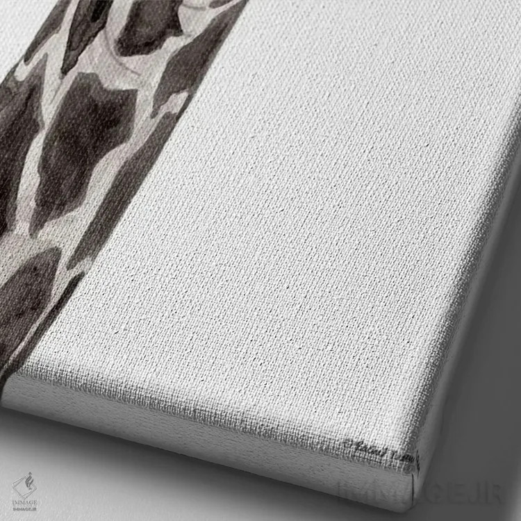 تابلو دکوراتیو زرافه راننده قطار اثر ریچل نیمان - نمای نزدیک بافت بوم