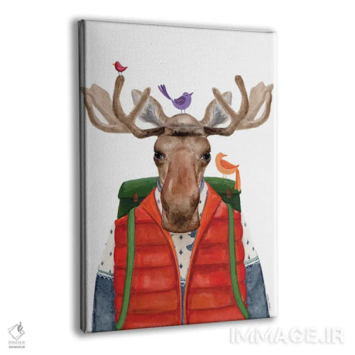 تابلو دکوراتیو گوزن کمپ زننده اثر ریچل نیمان - نمای پرسپکتیو محصول