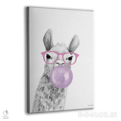 تابلو دکوراتیو آلپاکای آدامس بادکنکی اثر ریچل نیمان - نمای پرسپکتیو محصول