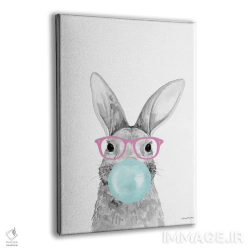 تابلو دکوراتیو خرگوش آدامس بادکنکی اثر ریچل نیمان - نمای پرسپکتیو محصول