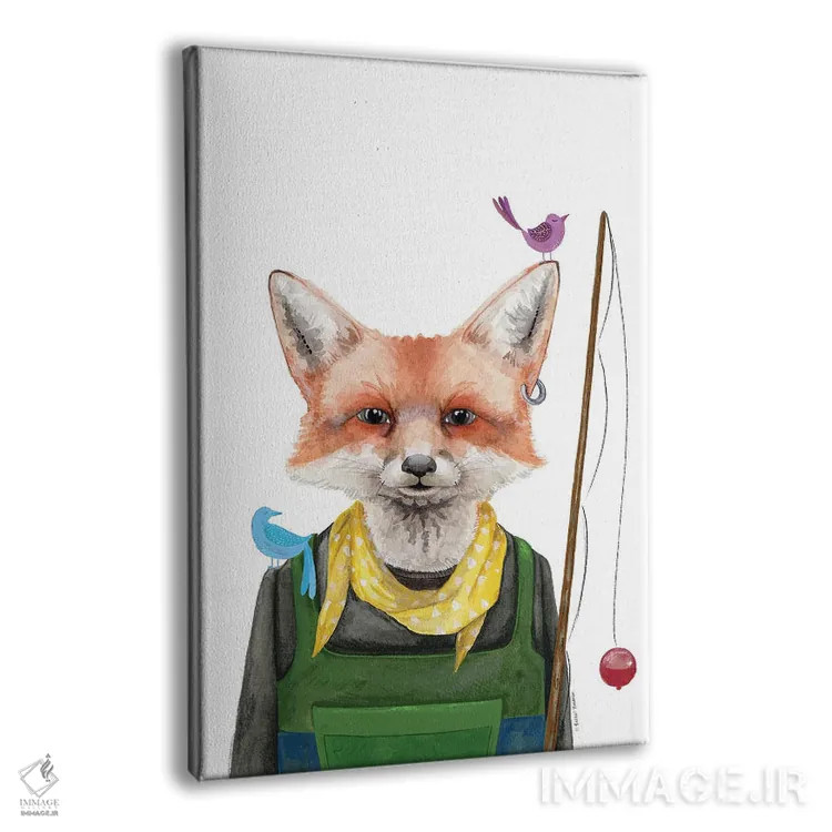 تابلو دکوراتیو روباه ماهیگیر اثر ریچل نیمان - نمای پرسپکتیو محصول