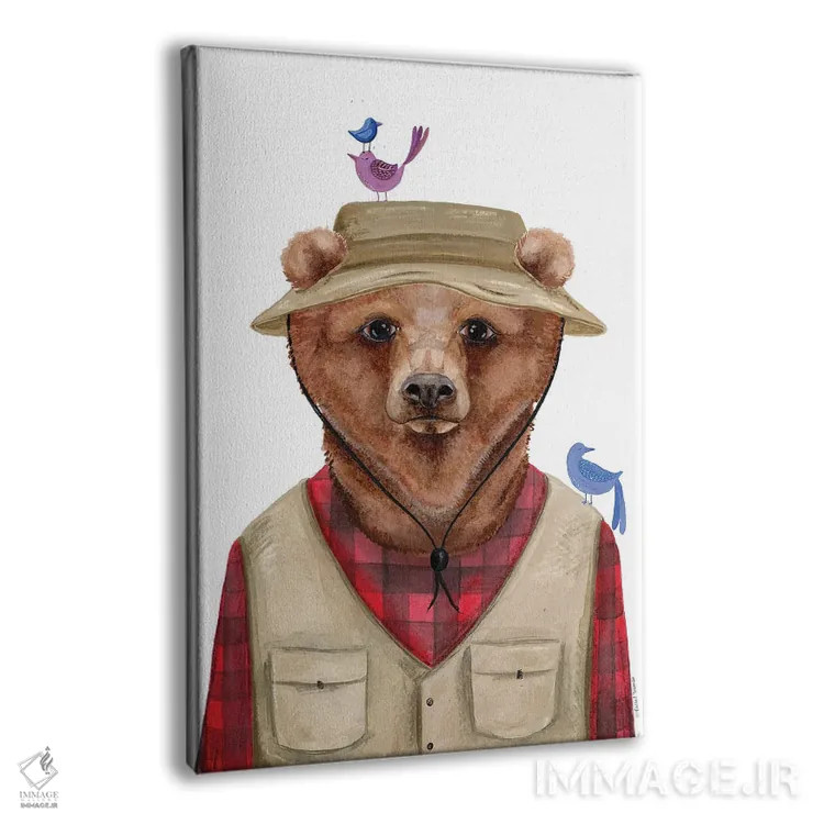 تابلو دکوراتیو خرس کمپ زننده اثر ریچل نیمان - نمای پرسپکتیو محصول