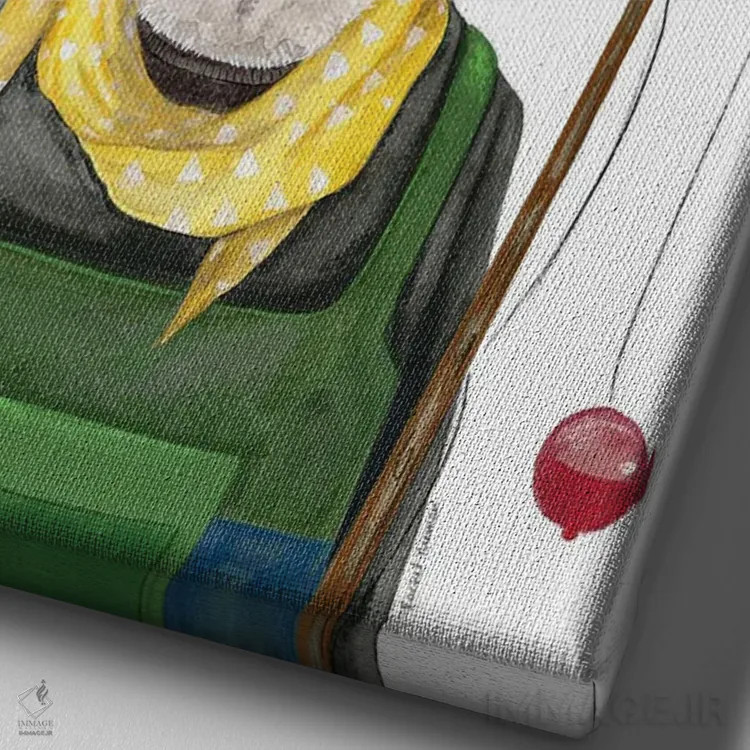 تابلو دکوراتیو روباه ماهیگیر اثر ریچل نیمان - نمای نزدیک بافت بوم