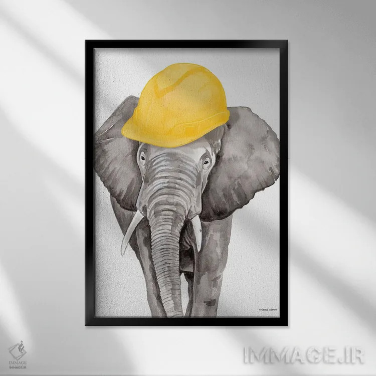 تابلو دکوراتیو فیل معمار اثر ریچل نیمان - نمای قابدار مشکی