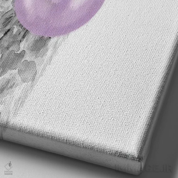 تابلو دکوراتیو آلپاکای آدامس بادکنکی اثر ریچل نیمان - نمای نزدیک بافت بوم