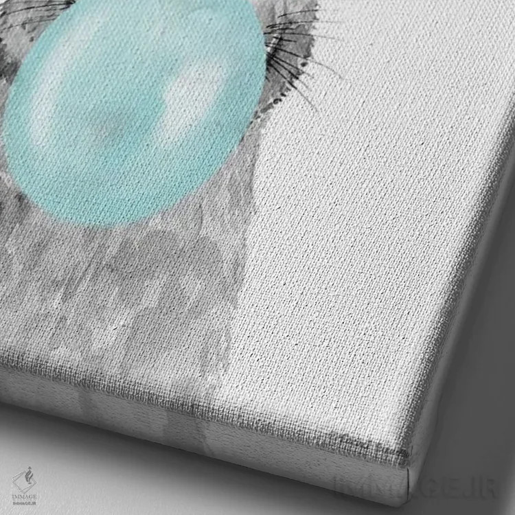 تابلو دکوراتیو خرگوش آدامس بادکنکی اثر ریچل نیمان - نمای نزدیک بافت بوم