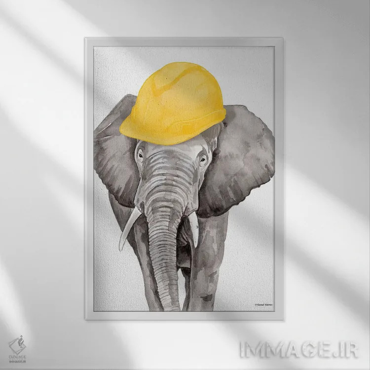 تابلو دکوراتیو فیل معمار اثر ریچل نیمان - نمای قابدار سفید