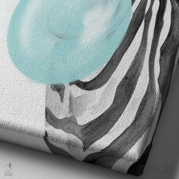 تابلو دکوراتیو گورخر آدامس بادکنکی اثر ریچل نیمان - نمای نزدیک بافت بوم