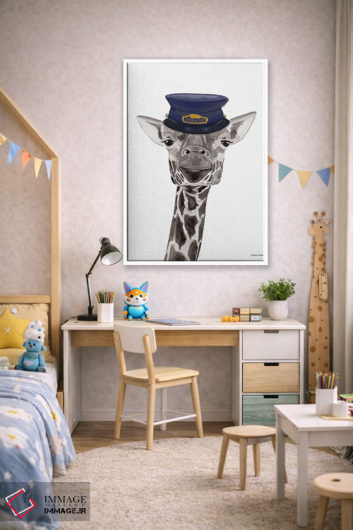 تابلو دکوراتیو زرافه راننده قطار اثر ریچل نیمان - D1W