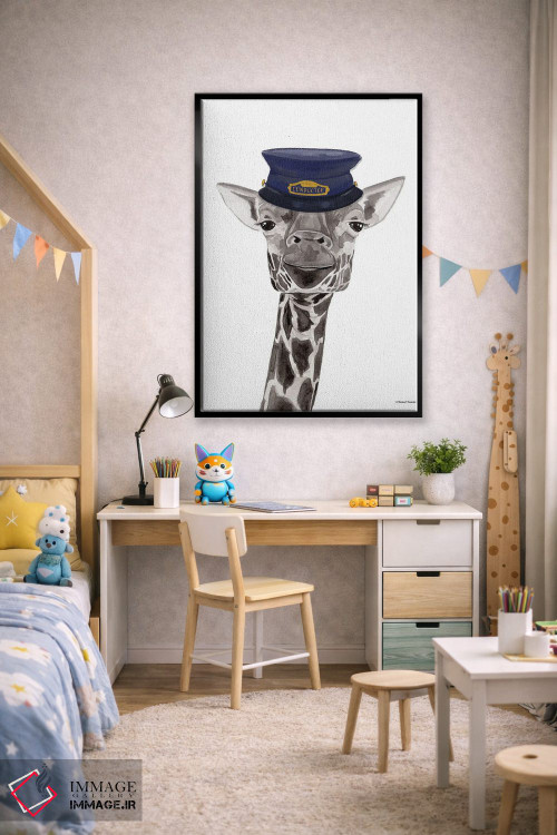 تابلو دکوراتیو زرافه راننده قطار اثر ریچل نیمان - D2B