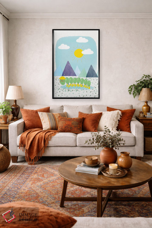 تابلو دکوراتیو ماجراجویی کرم ابریشم III اثر ریچل نیمان - D3B