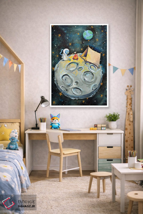 تابلو دکوراتیو فضانورد کمپ زننده اثر ریچل نیمان - D1W