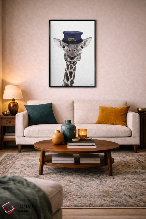 تابلو دکوراتیو زرافه راننده قطار اثر ریچل نیمان - D6B