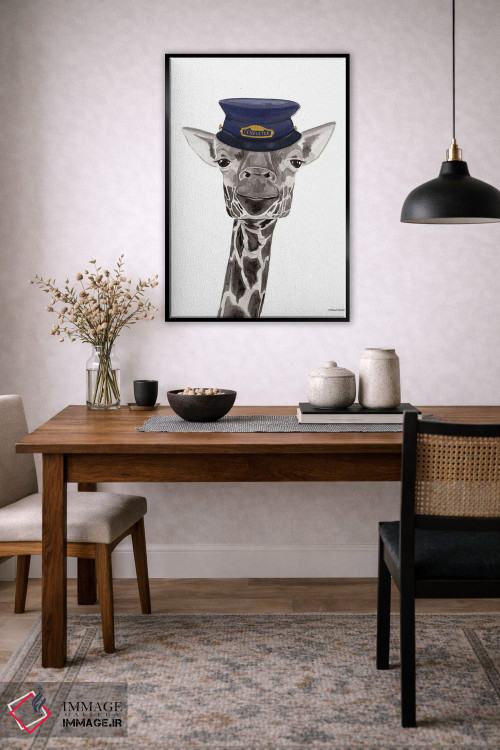 تابلو دکوراتیو زرافه راننده قطار اثر ریچل نیمان - D5B