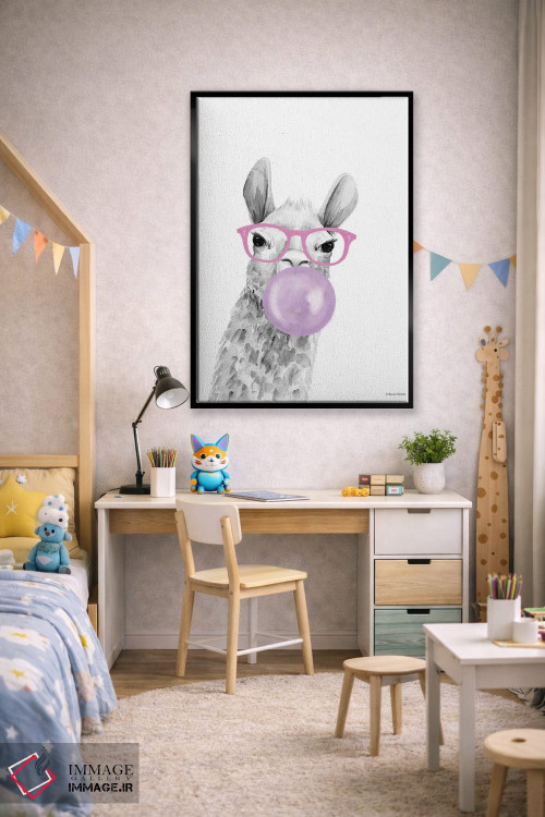 تابلو دکوراتیو آلپاکای آدامس بادکنکی اثر ریچل نیمان - D2B