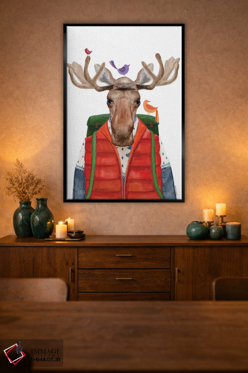 تابلو دکوراتیو گوزن کمپ زننده اثر ریچل نیمان - D2B