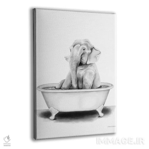 تابلو دکوراتیو فیل در وان حمام اثر ریچل نیمان - نمای پرسپکتیو محصول