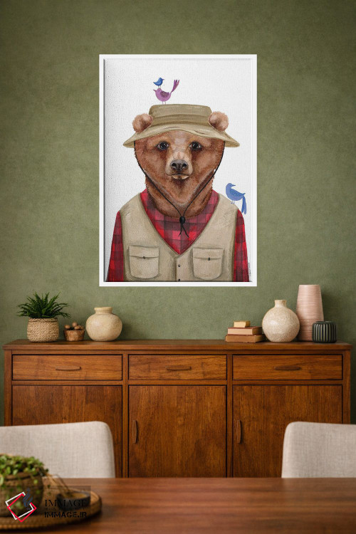 تابلو دکوراتیو خرس کمپ زننده اثر ریچل نیمان - D1W