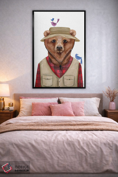 تابلو دکوراتیو خرس کمپ زننده اثر ریچل نیمان - D3B