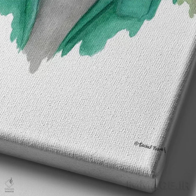 تابلو دکوراتیو لاک پشت با یقه اسکی اثر ریچل نیمان - نمای نزدیک بافت بوم