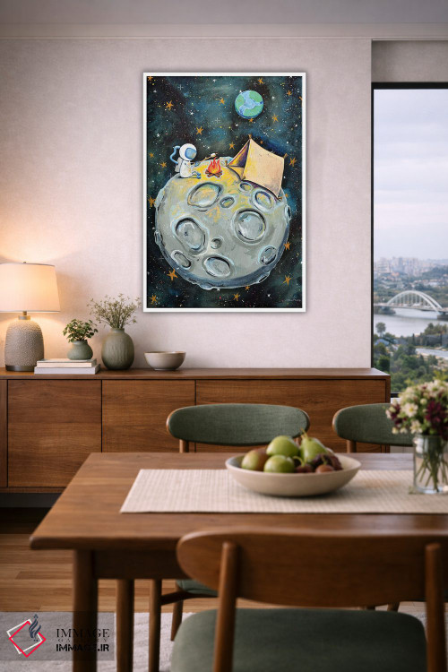 تابلو دکوراتیو فضانورد کمپ زننده اثر ریچل نیمان - D6W