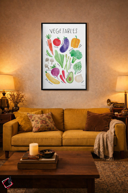 تابلو دکوراتیو سبزیجات اثر ریچل نیمان - D6B