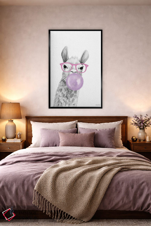 تابلو دکوراتیو آلپاکای آدامس بادکنکی اثر ریچل نیمان - D4B