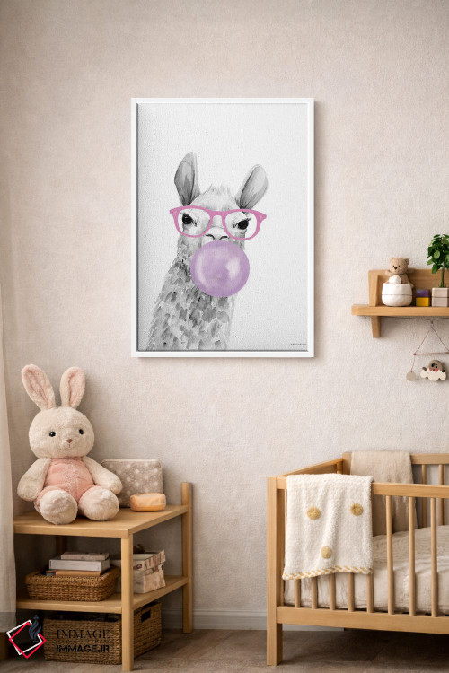 تابلو دکوراتیو آلپاکای آدامس بادکنکی اثر ریچل نیمان - D3W
