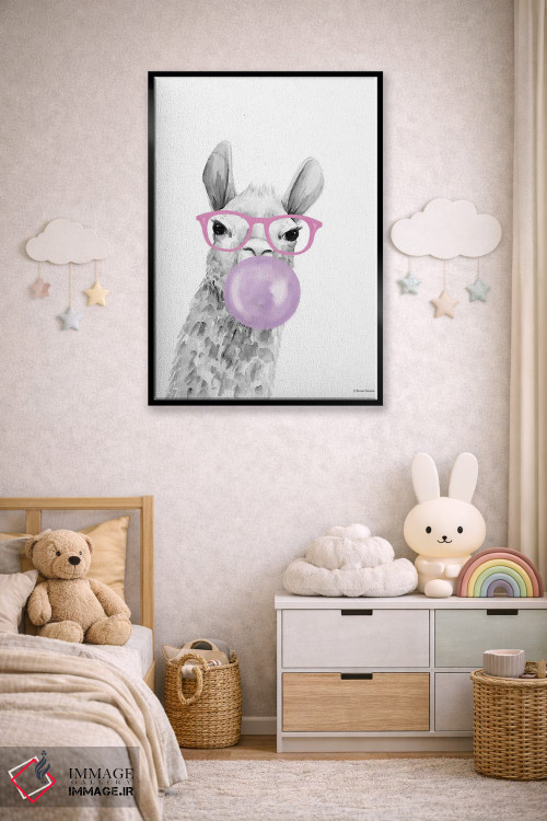 تابلو دکوراتیو آلپاکای آدامس بادکنکی اثر ریچل نیمان - D5B