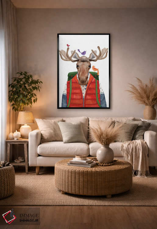 تابلو دکوراتیو گوزن کمپ زننده اثر ریچل نیمان - D5B