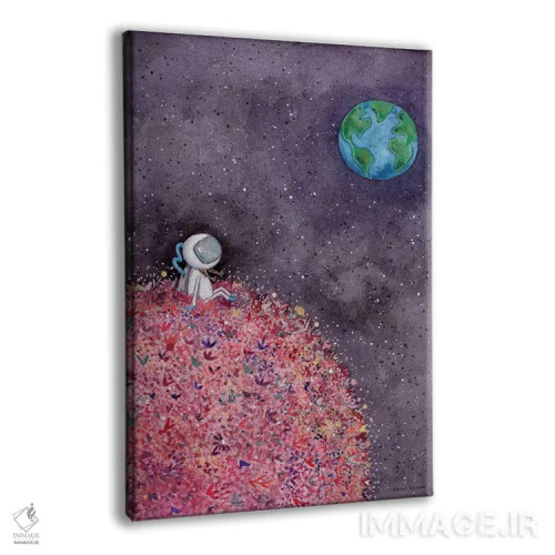 تابلو دکوراتیو نشستن روی ماه گلی اثر ریچل نیمان - نمای پرسپکتیو محصول