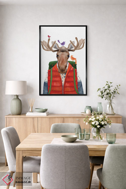 تابلو دکوراتیو گوزن کمپ زننده اثر ریچل نیمان - D6B